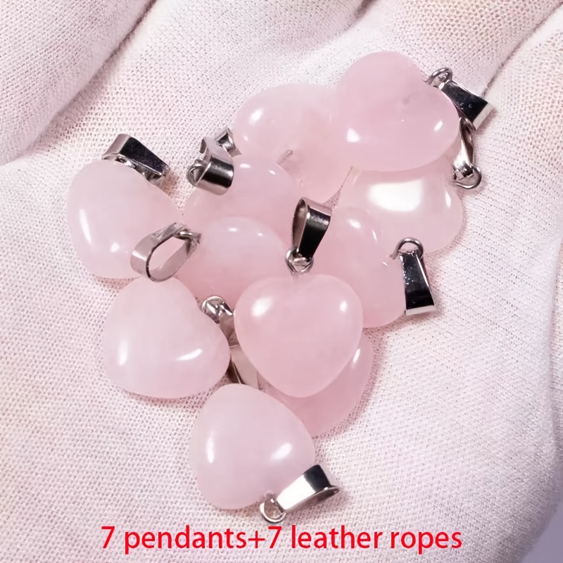 Natural Stone Heart-Shaped Pendant Set for DIY